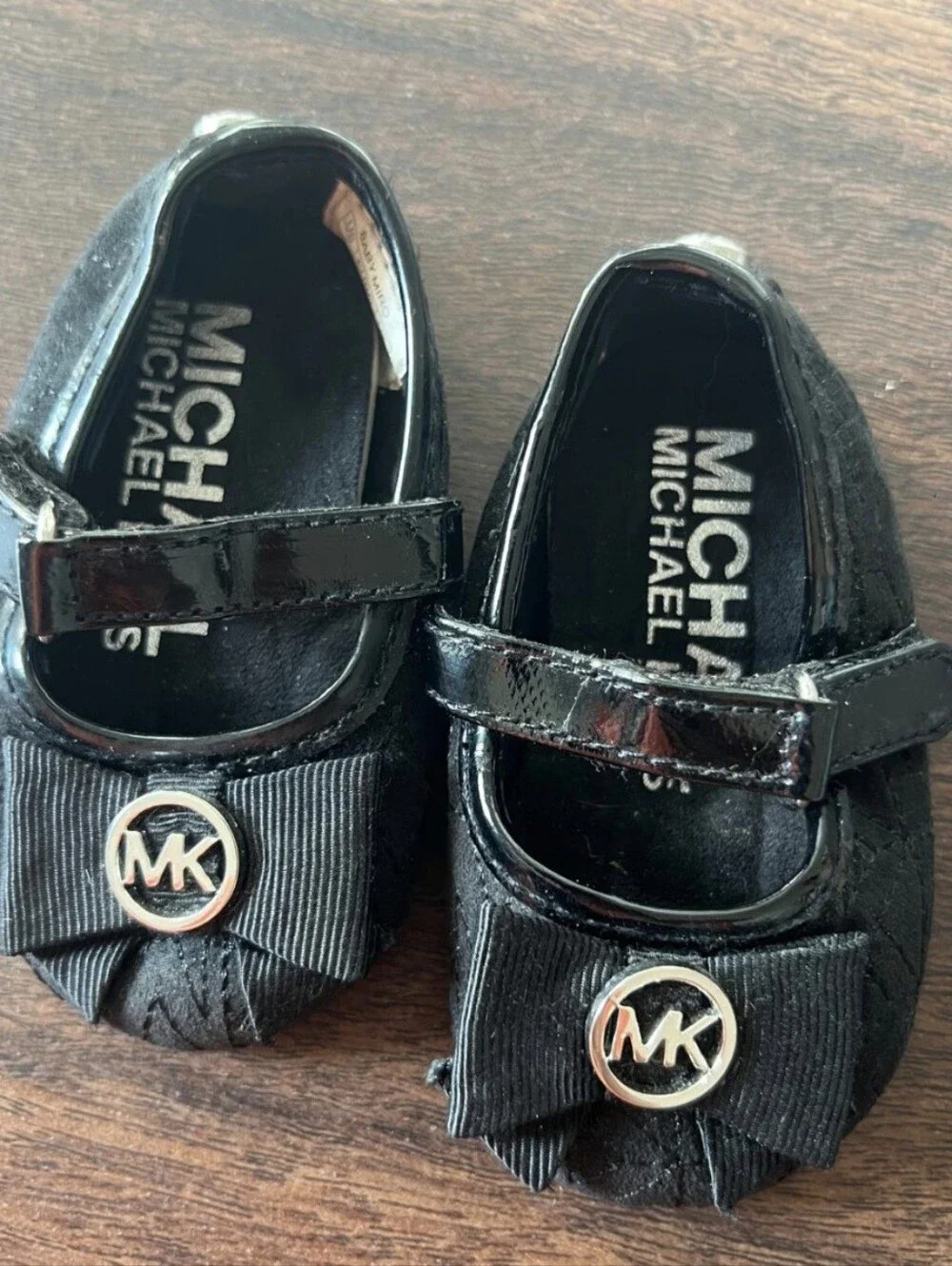 Michael Kors Black Baby Girl Bow Mary Jane Shoes
